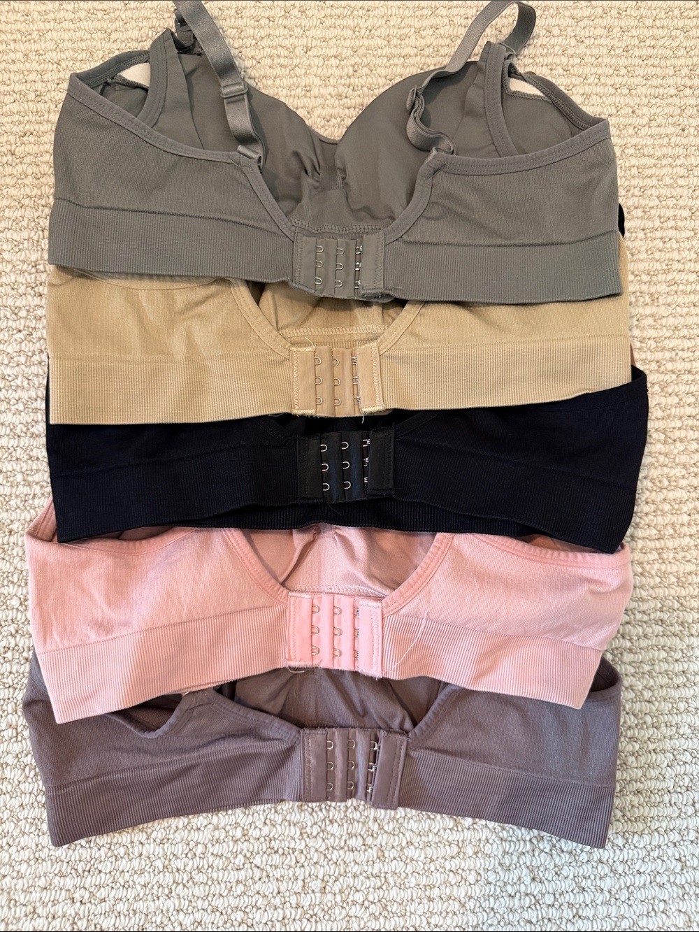 Seamless Nursing Bra - Pack of 5 (Gray, Taupe, Black, Pink, Mauve) - Picture 5 of 7